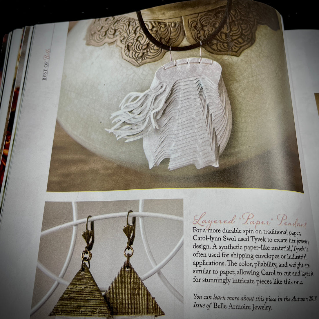 On My Stacked Tyvek Jewelry