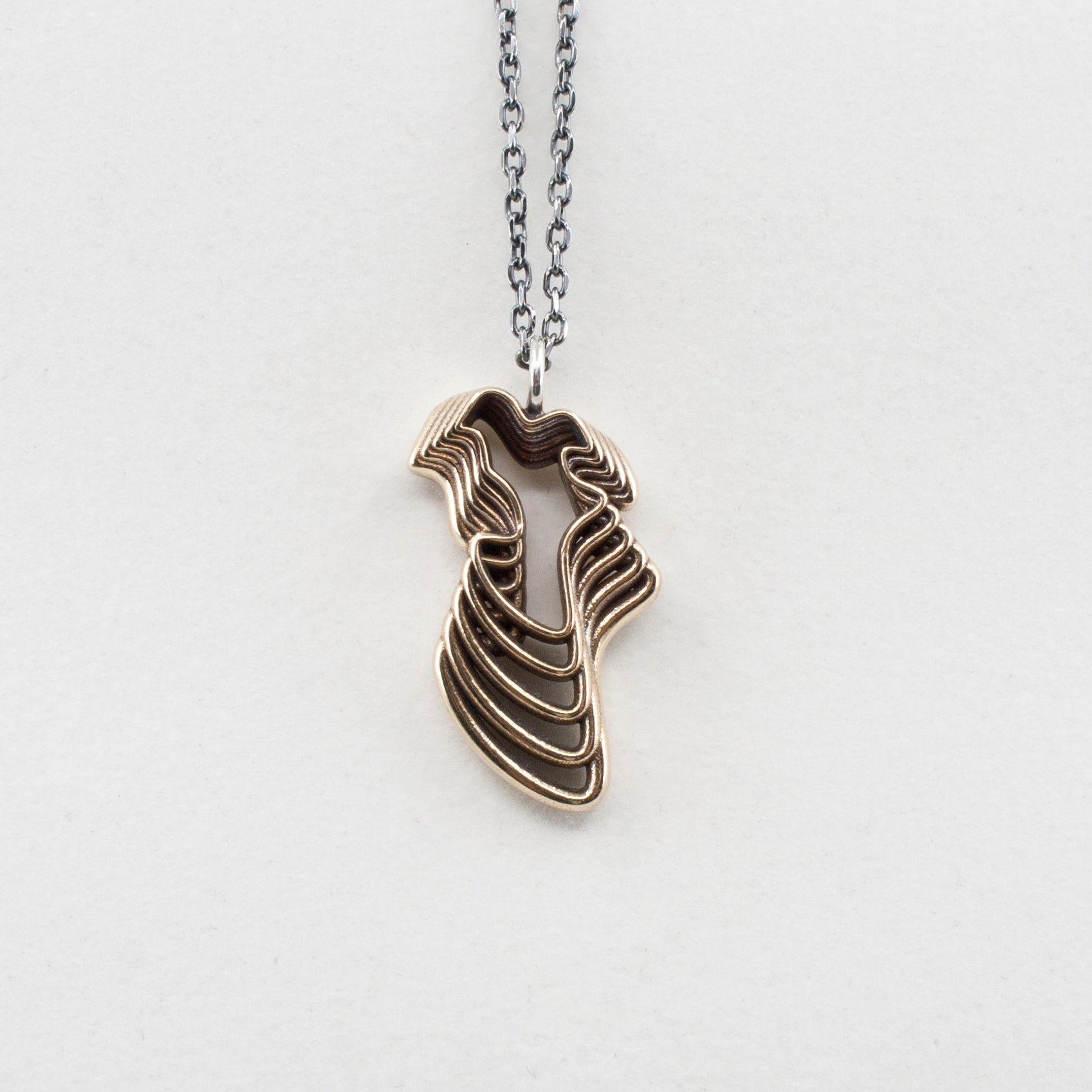 Brass Water Waves Curvy Pendant