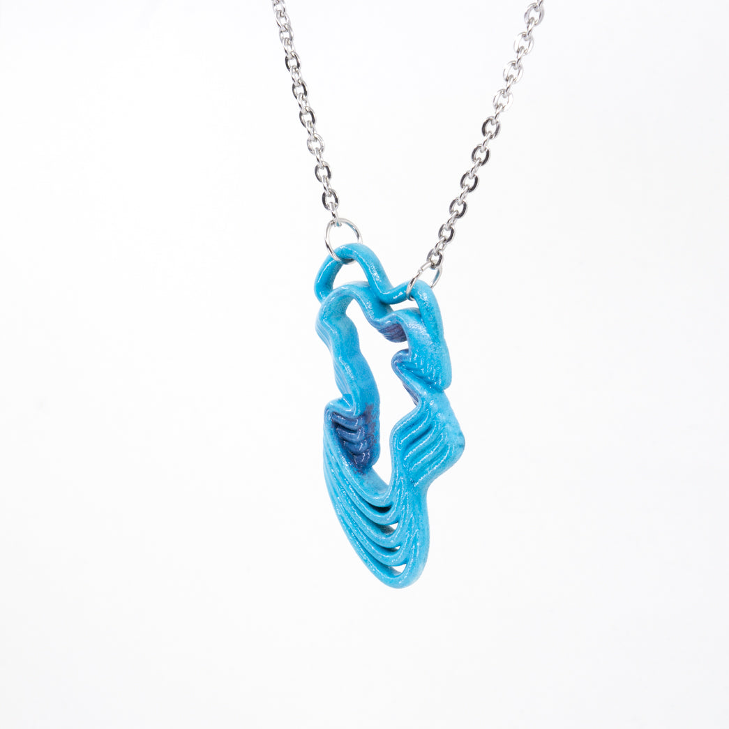 Ripple Pendant: Hand-Inked Plastic