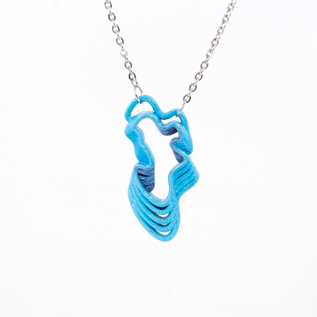 Ripple Pendant: Hand-Inked Plastic