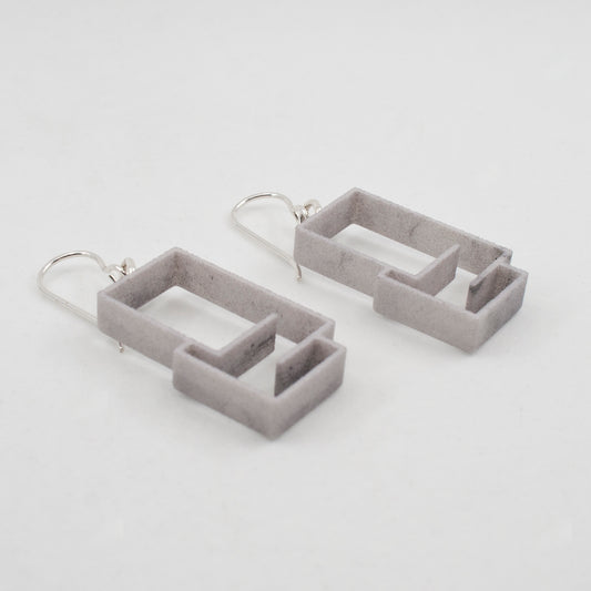 CAD and 3D printed linear plastic - hand inked gray