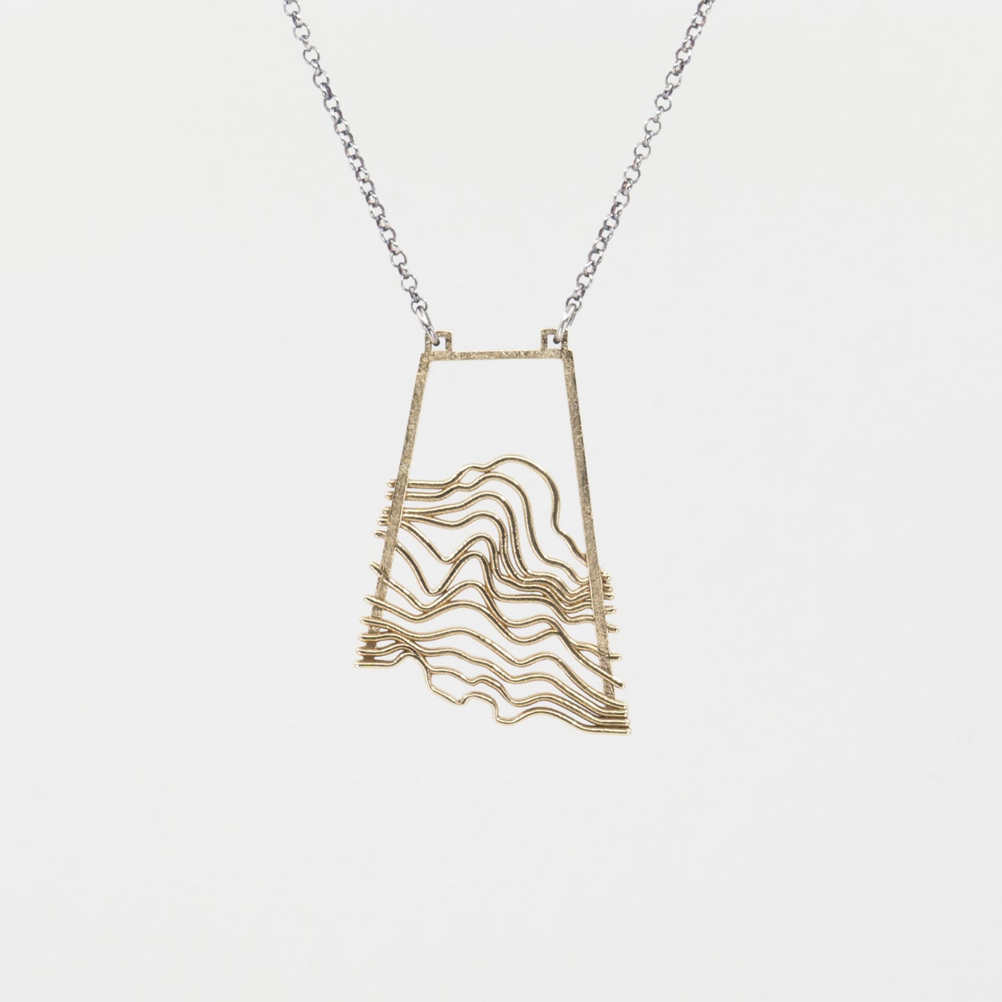 Contour Pendant: Cast Brass