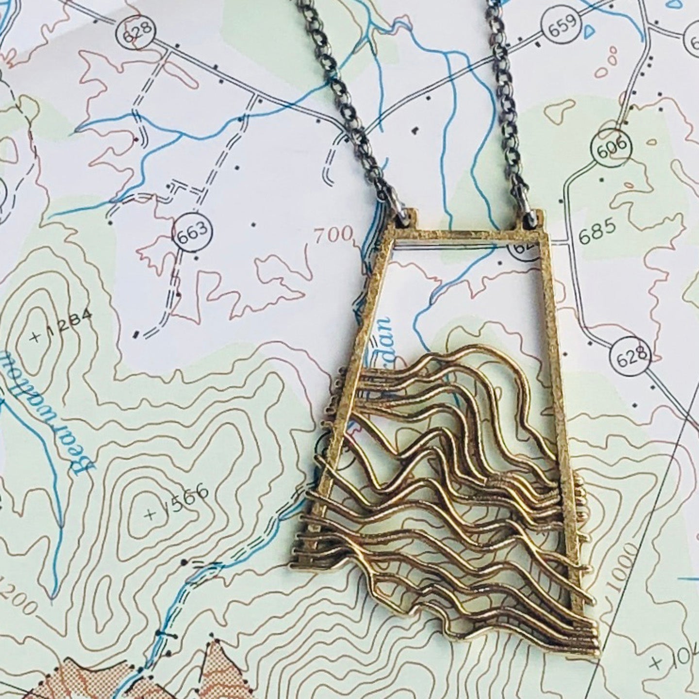 Contour Pendant: Cast Brass