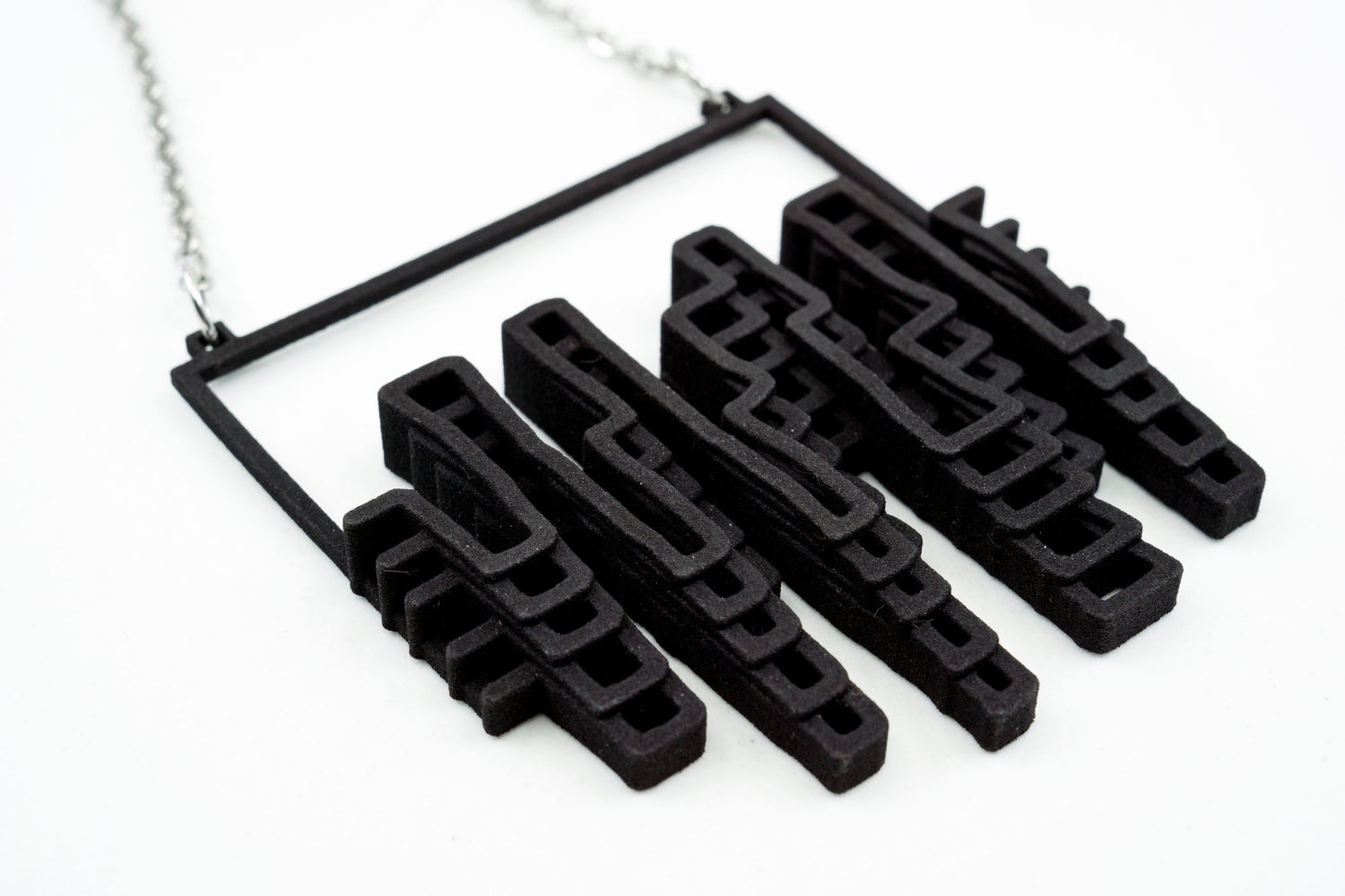 3D Printed Black Plastic Alleys Pendant