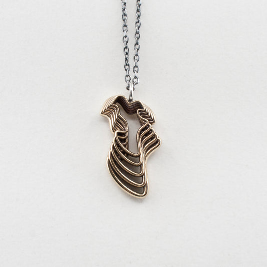 Brass Water Waves Curvy Pendant